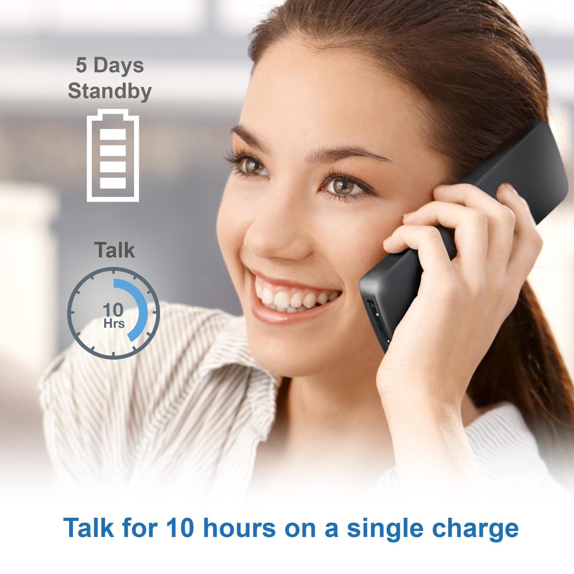 AT&T Landline Home Phone with Call Blocker, Caller ID/Call Waiting, Full-Duplex Handset Speakerphone, Backlit Keypad & Display, Rechargeable Battery, ECO Mode, DECT 6.0: GL2101-11