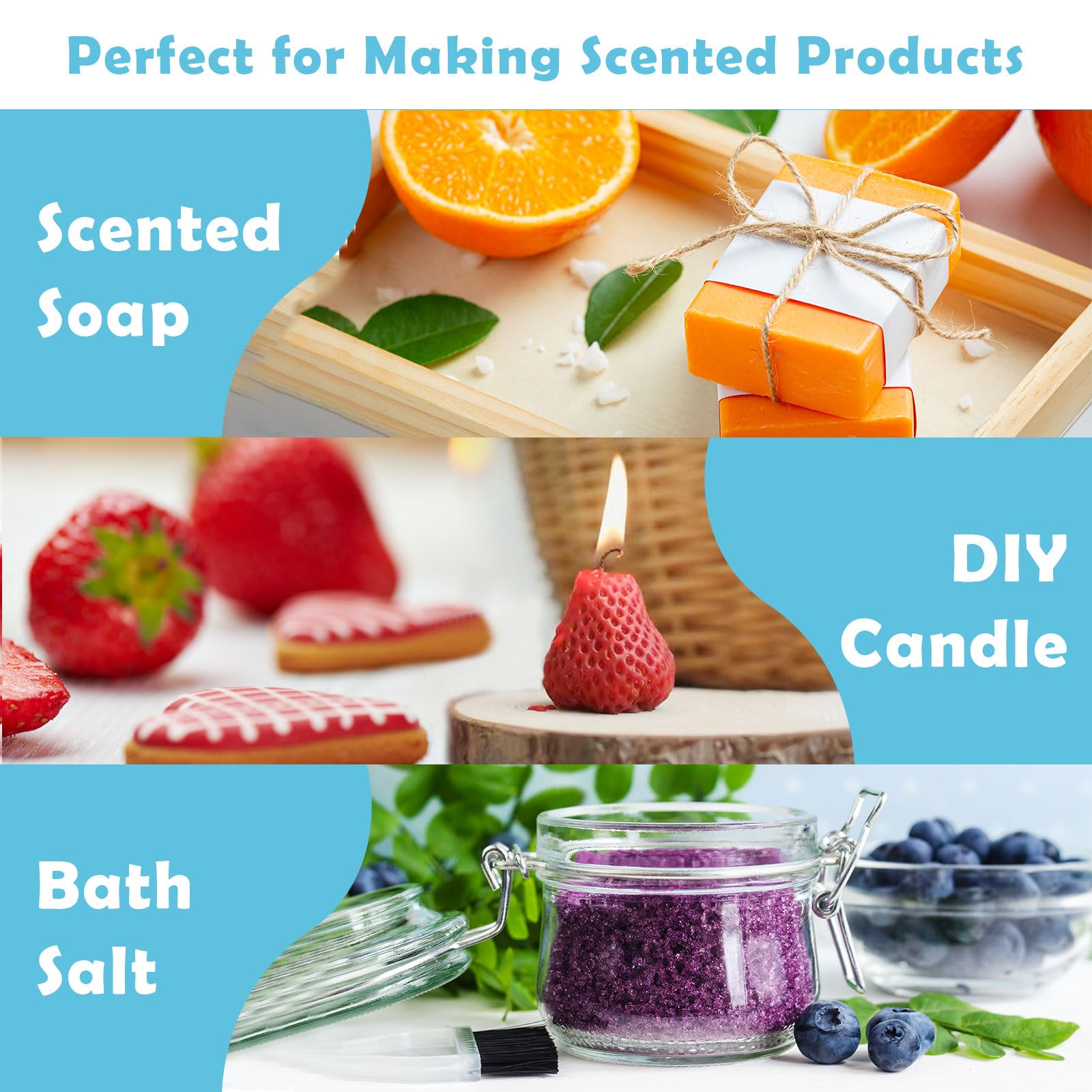 Bakery Fragrance Oils, Holamay Scented Essential Oils for Soap & Candle Making, Aromatherapy Diffuser Oil Scents (10 Packs of 5ml) - Creamy Vanilla, Gingerbread, Chocolate, Pumpkin Pie and More