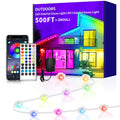Yocrostar Permanent Outdoor Light,60ft RGB Eave Lights with App Control Remote,IP67 Waterproof LED Lights,Music Sync Outside Light for House,Halloween,Roof,Garden,Christmas Decorations