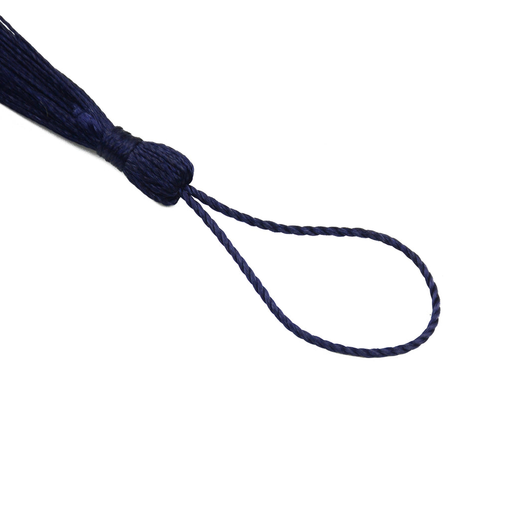 Makhry 100pcs 13cm/5 Inch Silky Floss Bookmark Tassels with 2-Inch Cord Loop and Small Chinese Knot for Jewelry Making, Souvenir, Bookmarks, DIY Craft Accessory (Dark Grey)