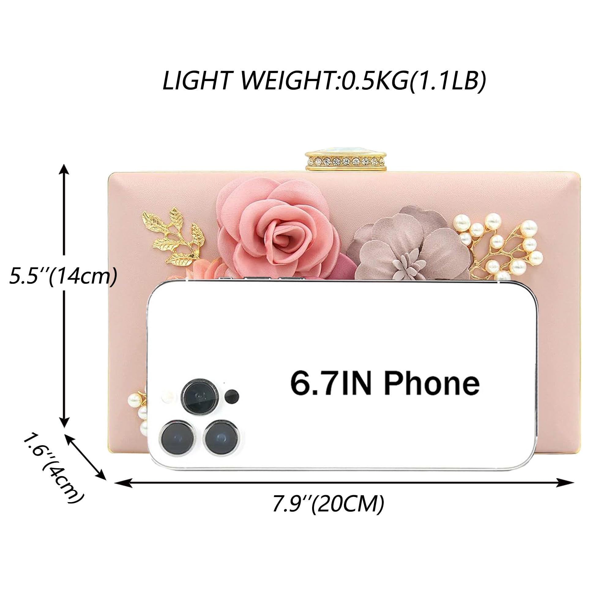Evening Bag for Women, Flower Wedding Evening Clutch Purse Bride Floral Clutch Bag