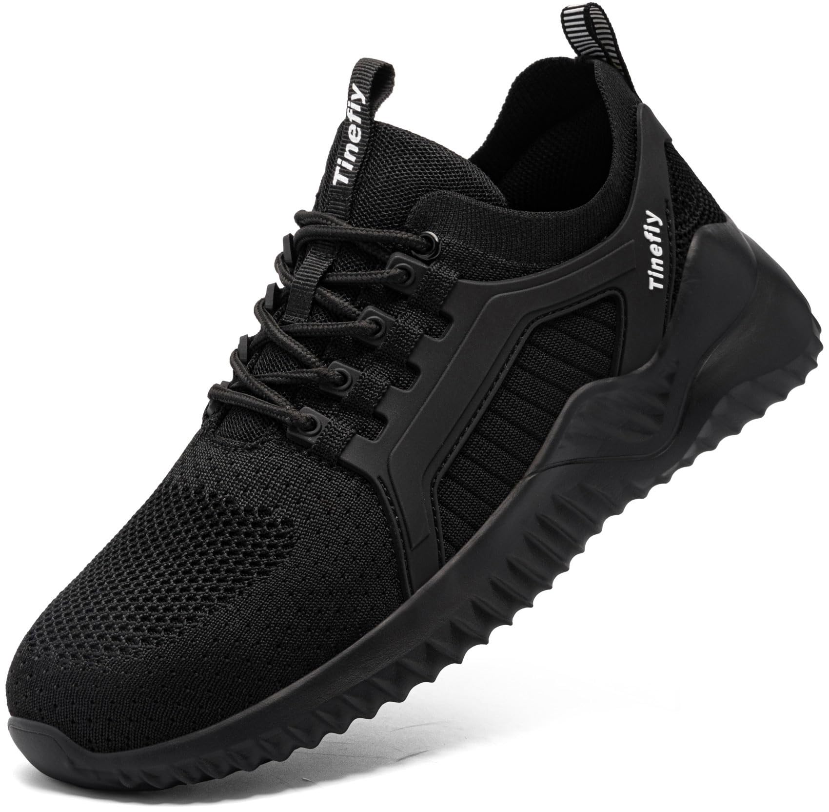 Tinefiy Steel Toe Shoes for Women Work Sneakers Lightweight Comfortable Safety Toe Slip On Puncture Proof Footwear Indestructible Shoe