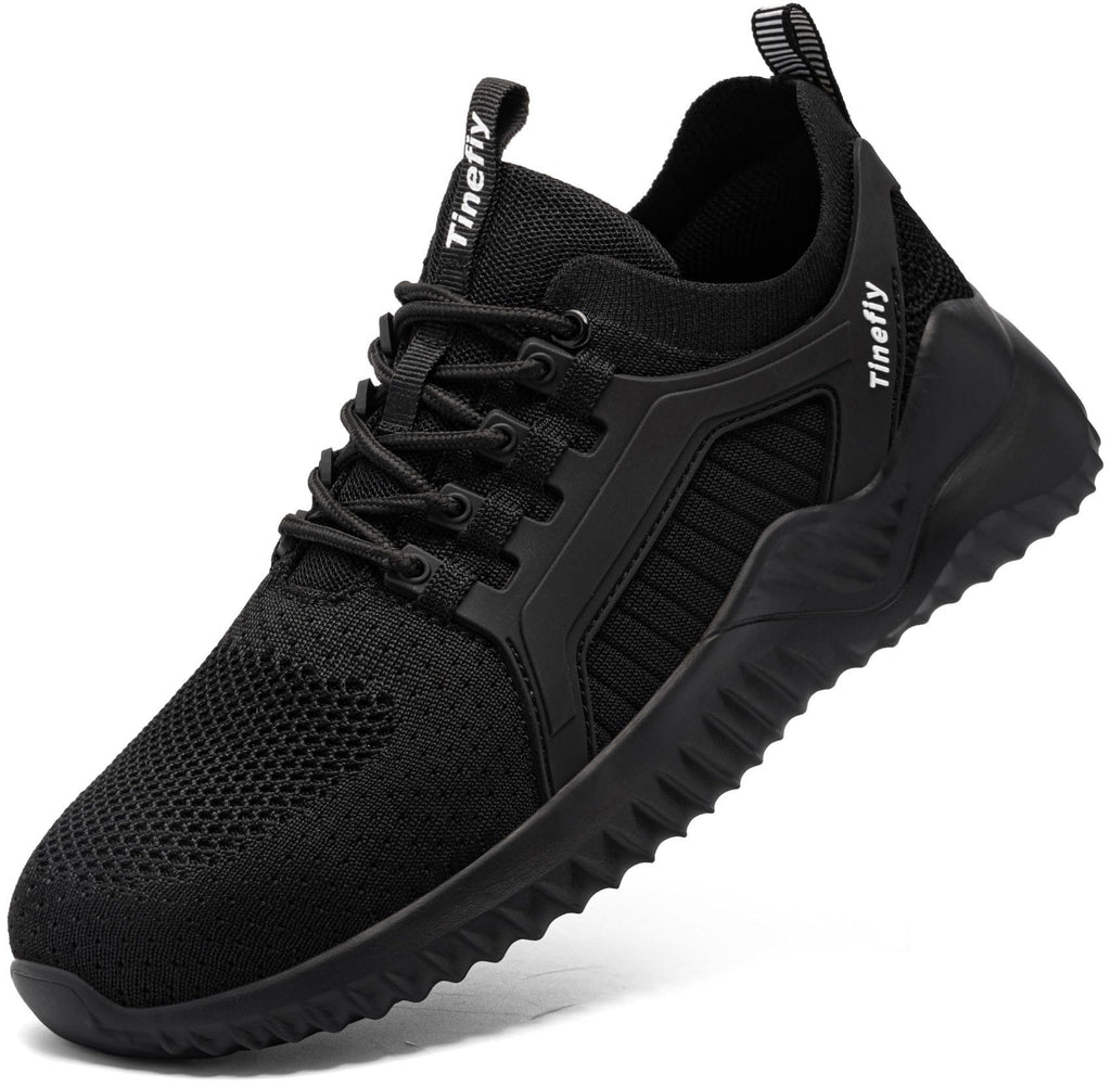 Tinefiy Steel Toe Shoes for Women Work Sneakers Lightweight Comfortable Safety Toe Slip On Puncture Proof Footwear Indestructible Shoe