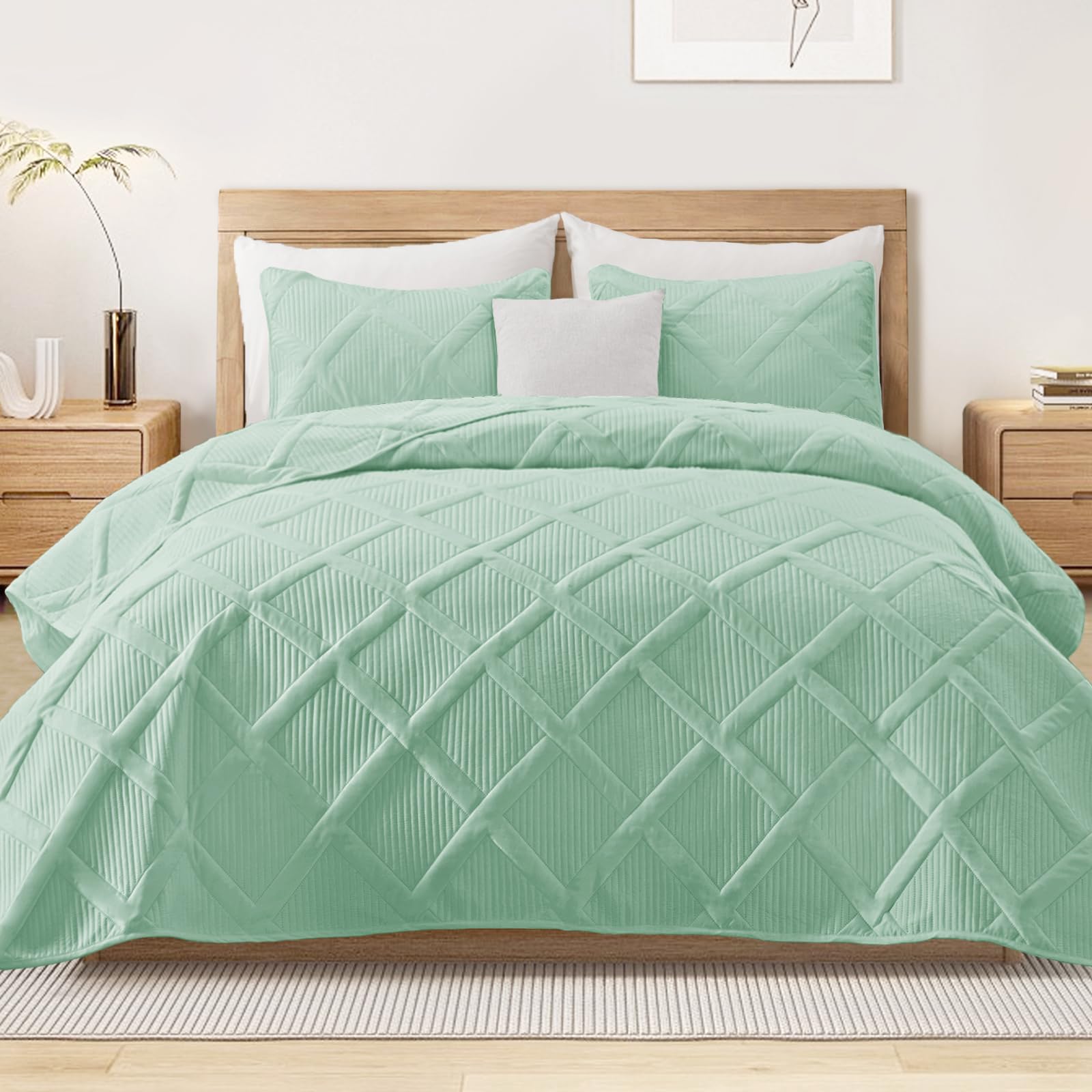 Exclusivo Mezcla Twin Size Quilt Set with Modern Striped Pattern, 2 Pieces Lightweight Black Quilts Bedding Set, Soft Bedspreads Coverlets for All Seasons