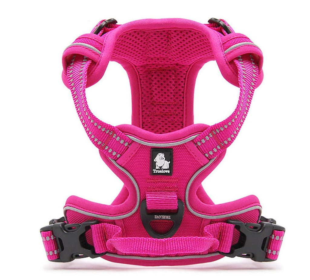 TRUE LOVE Adjustable No-Pull Dog Harness Reflective Pup Vest Harnesses Comfortable Control Brilliant Colors TLH5651(Black,XS)