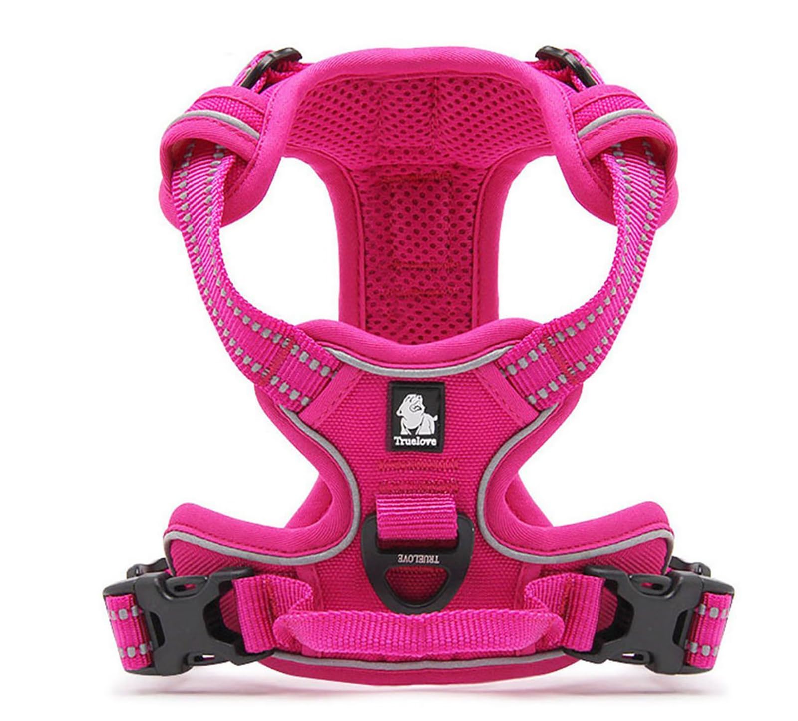 TRUE LOVE Adjustable No-Pull Dog Harness Reflective Pup Vest Harnesses Comfortable Control Brilliant Colors TLH5651(Black,XS)
