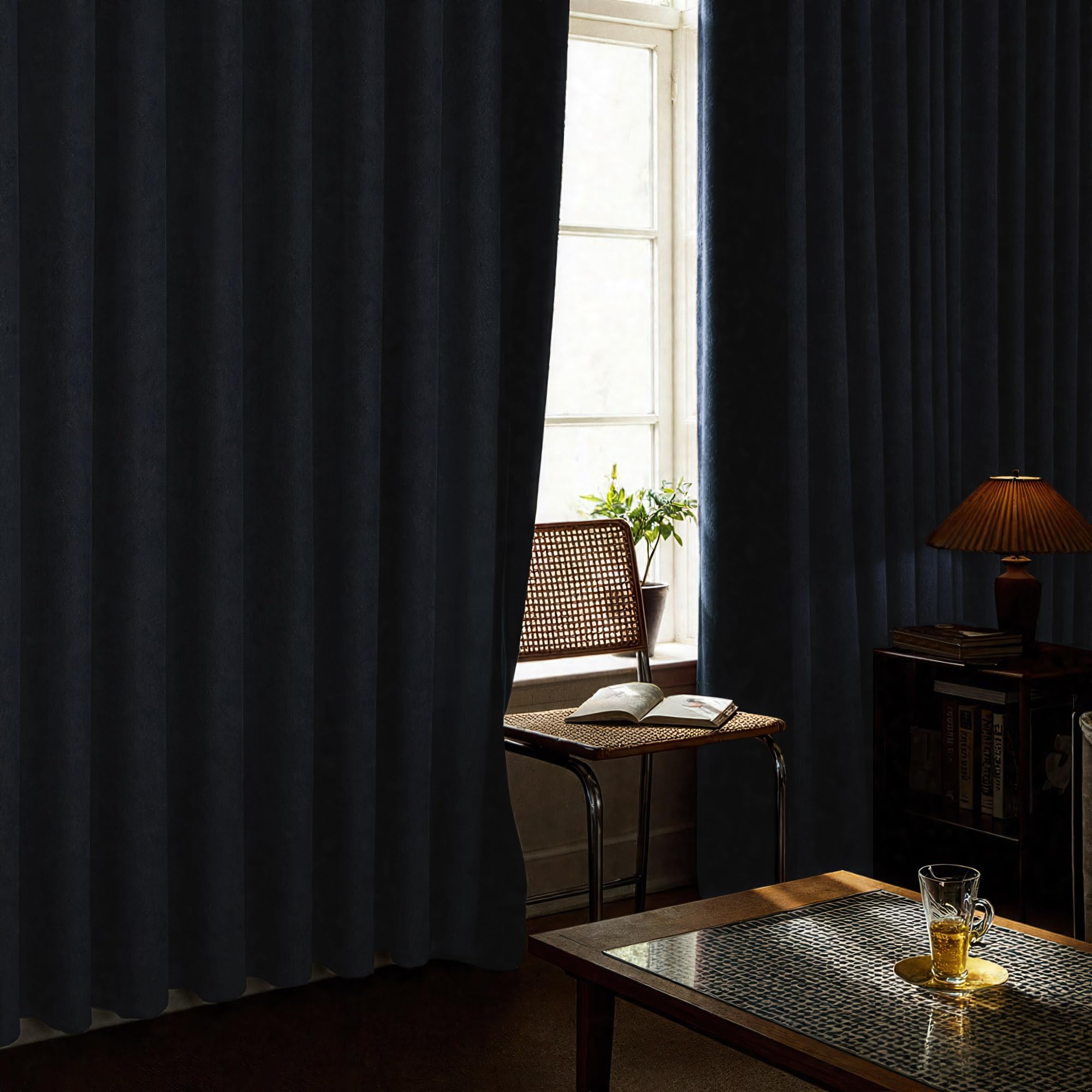 Short Small Linen Blackout Curtains 54 Inch Length 2 Panels Set for Bedroom Living Room Grommet 100% Black Out Linen Drapes Room Darkening Window Curtains 54 Inches Long Dark Gray