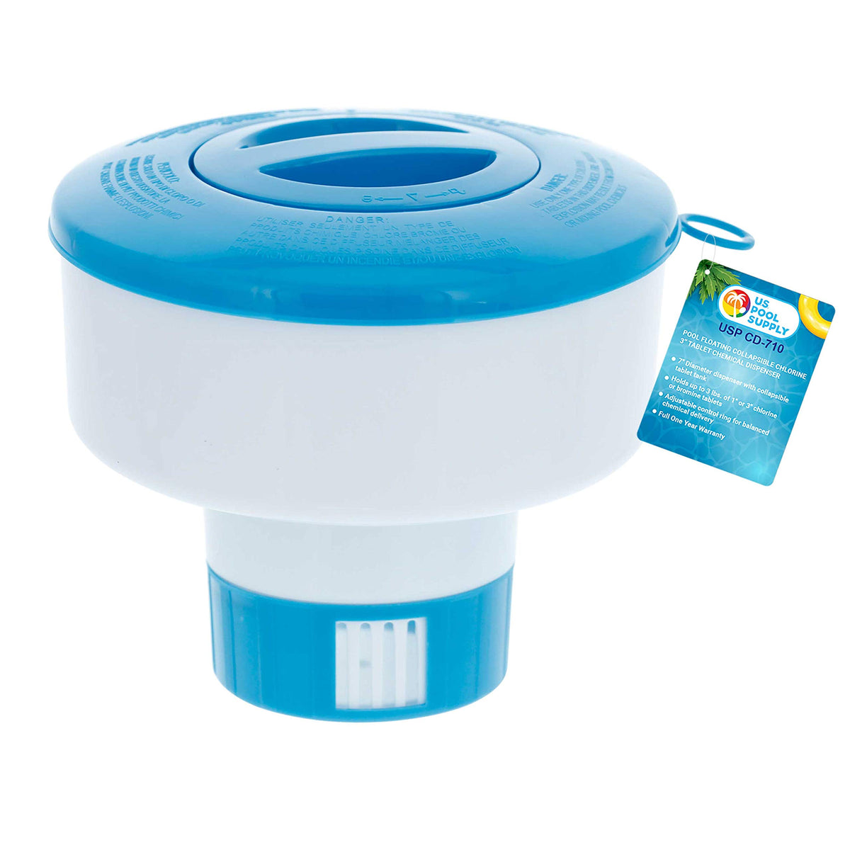 U.S. Pool Supply Pool Chlorine Floater, 3" Tablet Floating Dispenser