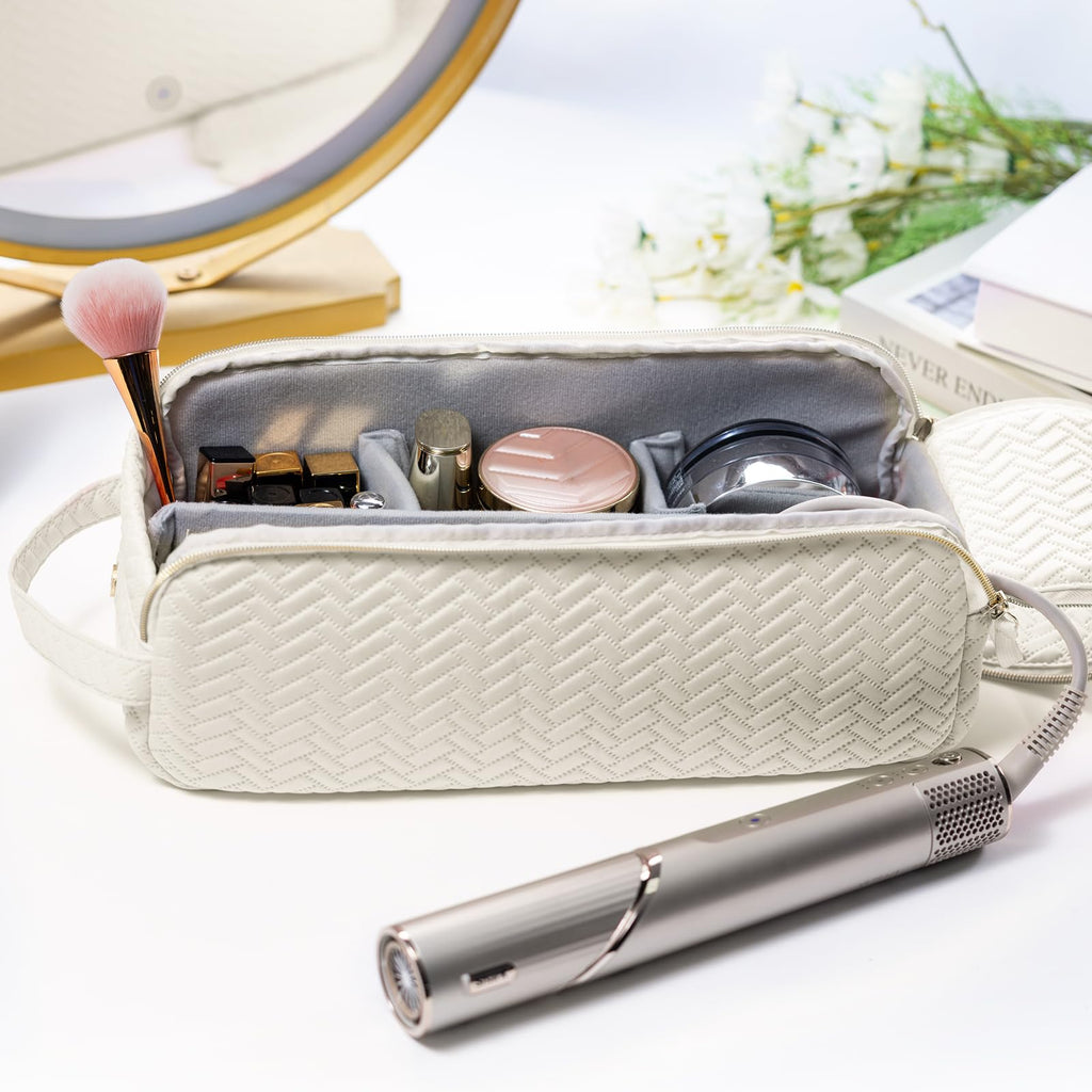 Large Hair Tools Travel Bag with Iron Mat - 2in1 Hair Tools Organizer for Hair Dryer Brush, Flat Irons, Straighteners, Curling Irons, Hair Bag, Makeup Bag, Cosmetic Bag for Travel Essentials