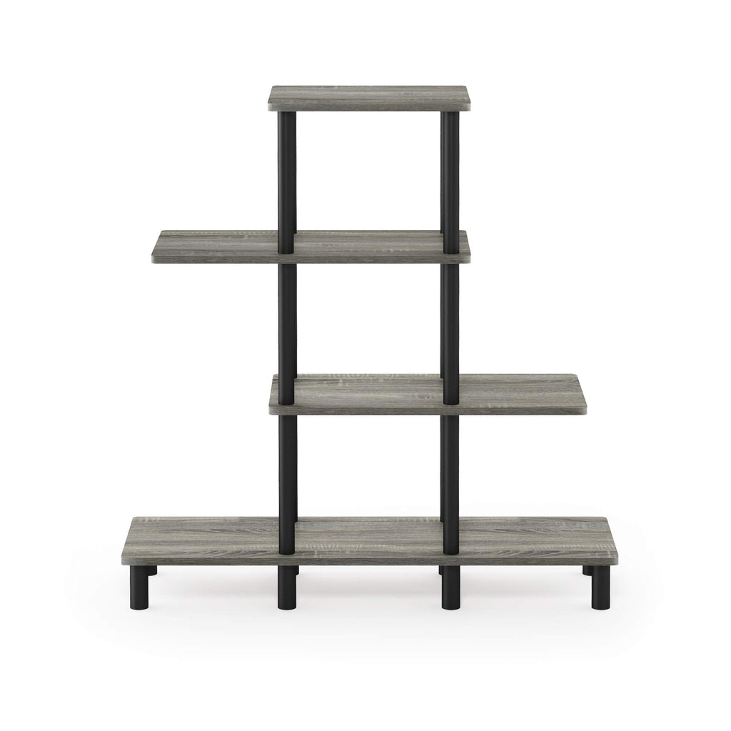 Furinno Turn-N-Tube 4-Tier Design Display Rack, Espresso/Black
