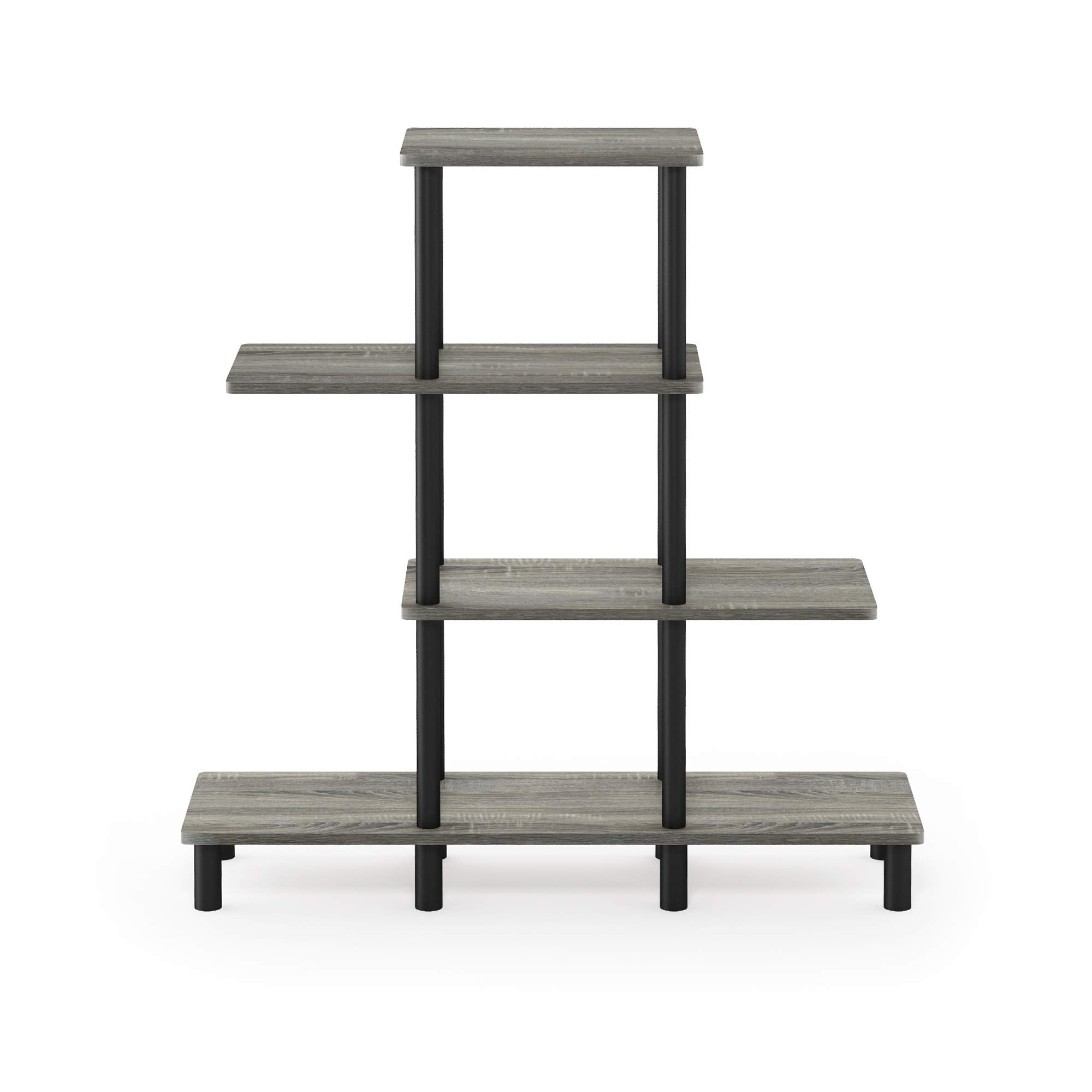 Furinno Turn-N-Tube 4-Tier Design Display Rack, Espresso/Black