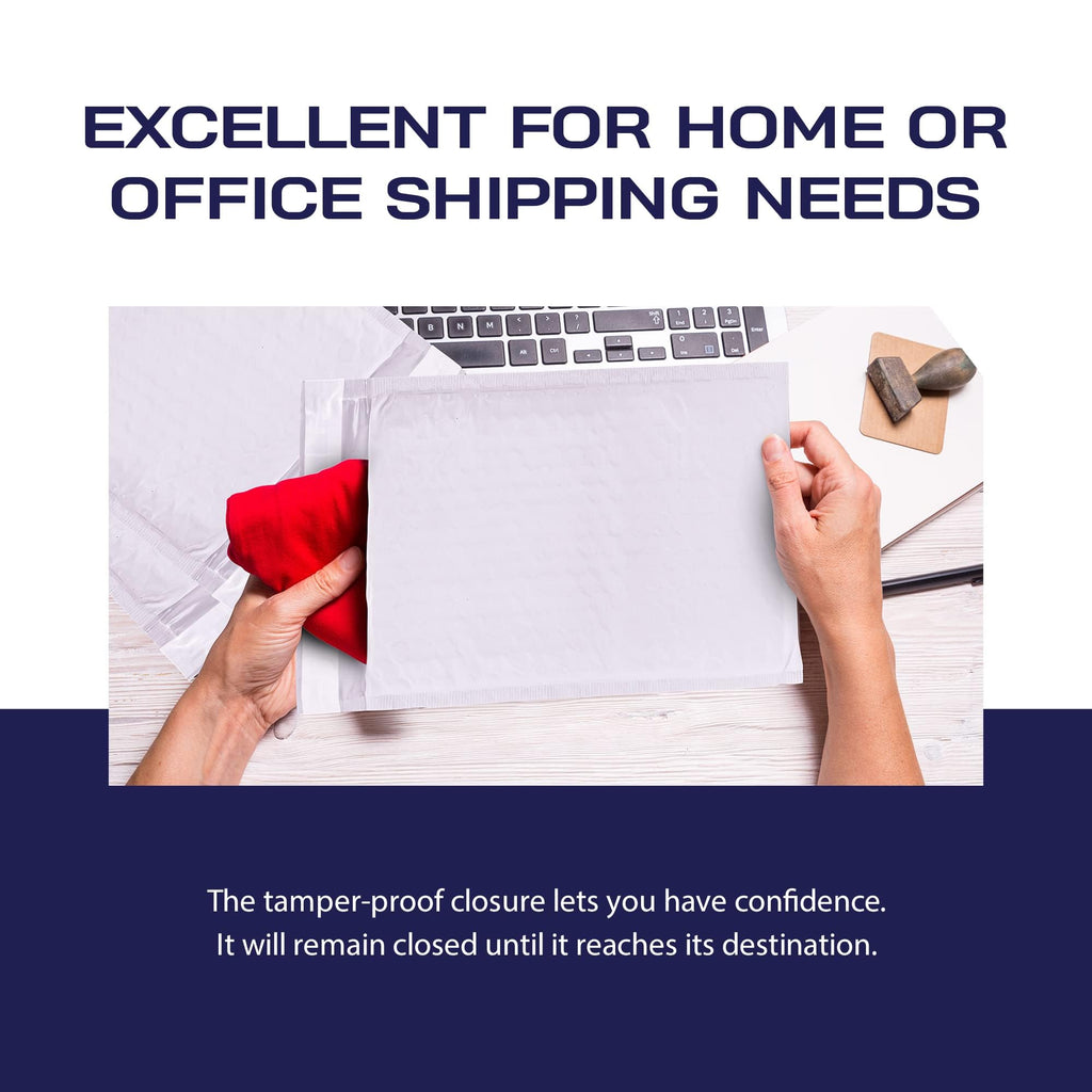 200-Pack Waterproof Poly Bubble Mailers 5 x 10 - Thick, Durable, Instant Seal Envelopes with Strong Adhesive - Protective Shipping Mailers for Jewelry, Cosmetics, SD Cards, USB Cables