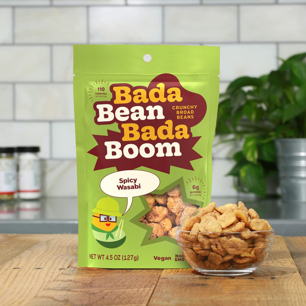 Bada Bean Bada Boom, Crunchy Roasted Broad Bean Snacks (Fava), High Protein, Vegan, Gluten-free - 110 Calorie Packs, Buffalo Wing, 4.5 Ounce (Pack of 6)