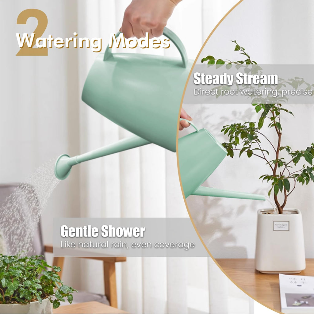 60 oz Watering Can for Indoor Plants, Small Plastic Watering Cans with Removable Nozzle, Long Spout Indoor Water Can for House Plants, Garden Flowers (1.8L 1/2 Gal)