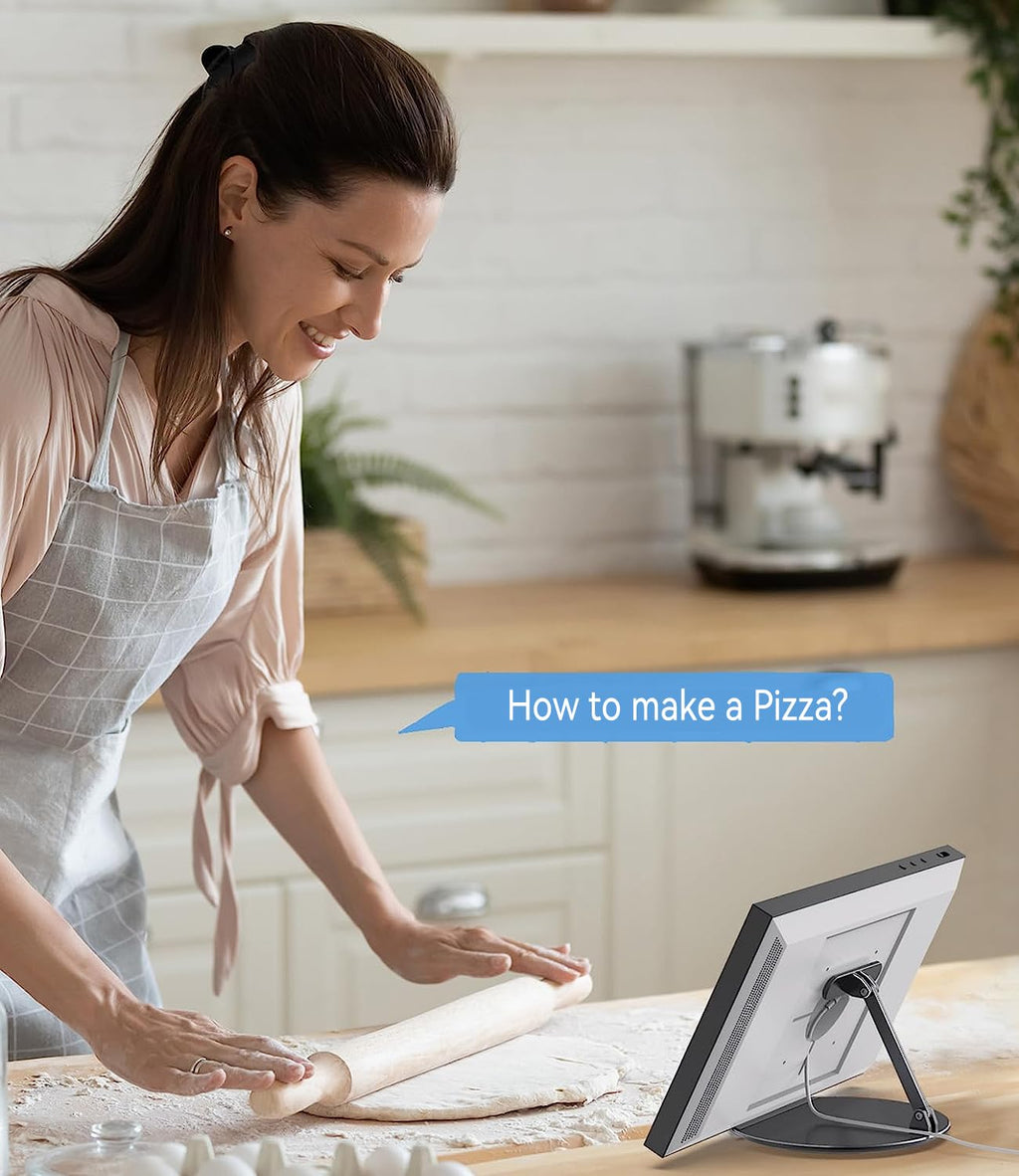 Almoz Swivel and Tilt Stand for Echo Show 15, Aluminum Stand for Show 15.6" Smart Display and Up to 18" iPad/Tablets, with 360 Degree Rotating Base, Viewing Angle Adjustable, No Need Mounting