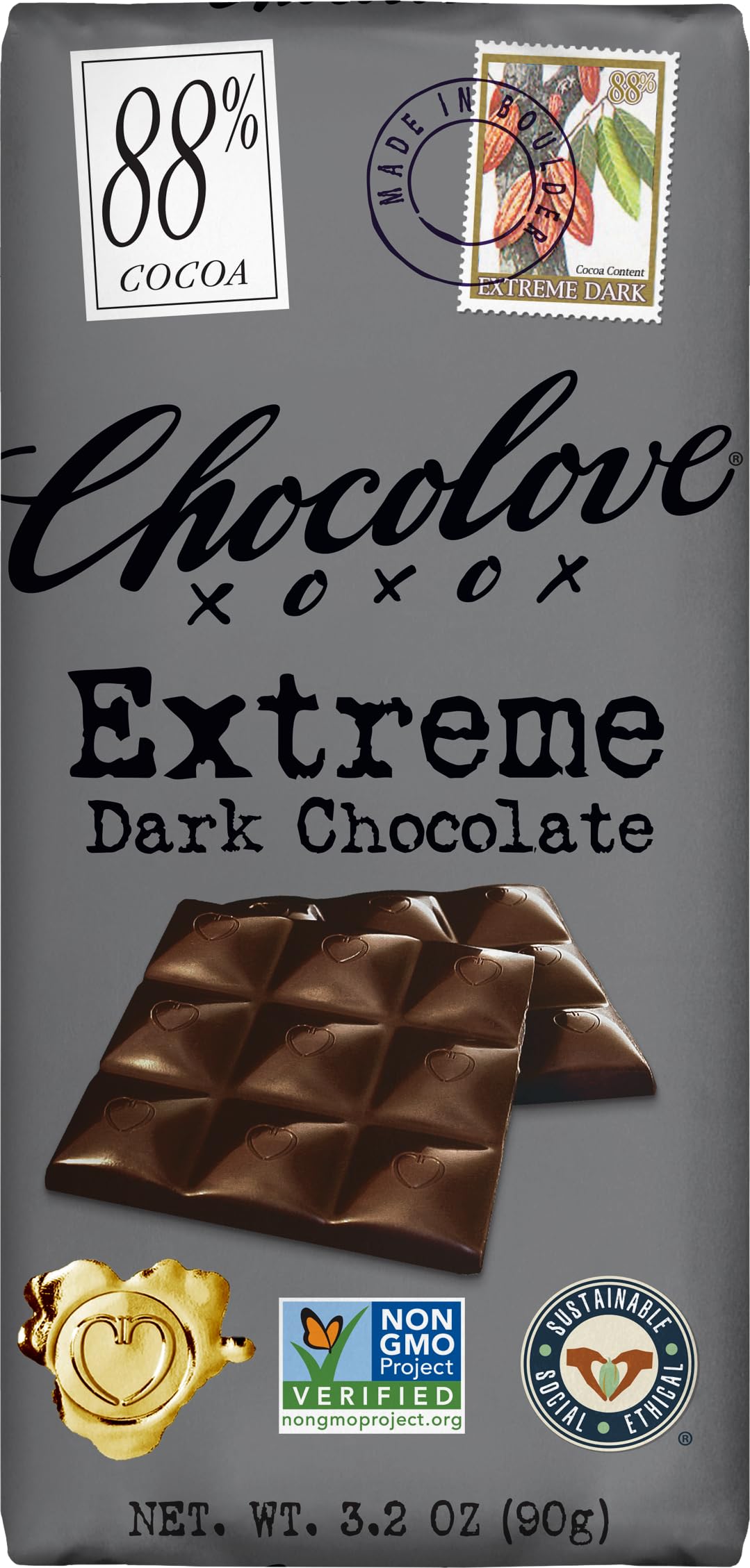 Chocolove Strong Dark Chocolate Mini, 1.3 oz