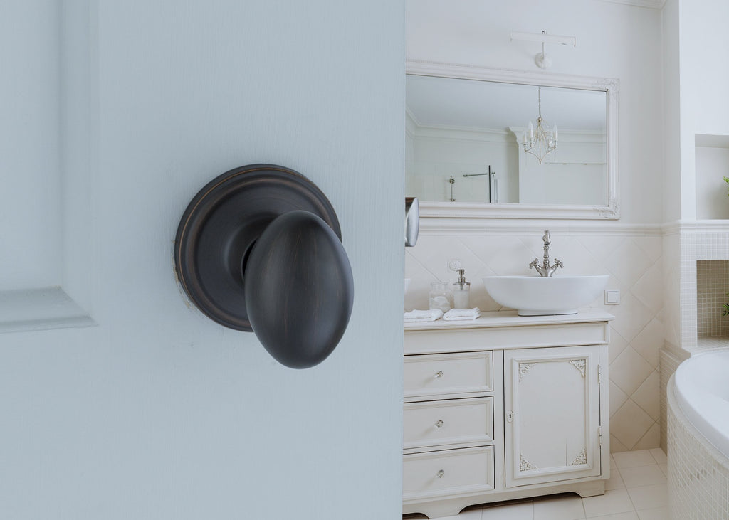 Copper Creek EK2090BC Egg Door Knob, Dummy Function, 1 Pack, in Black