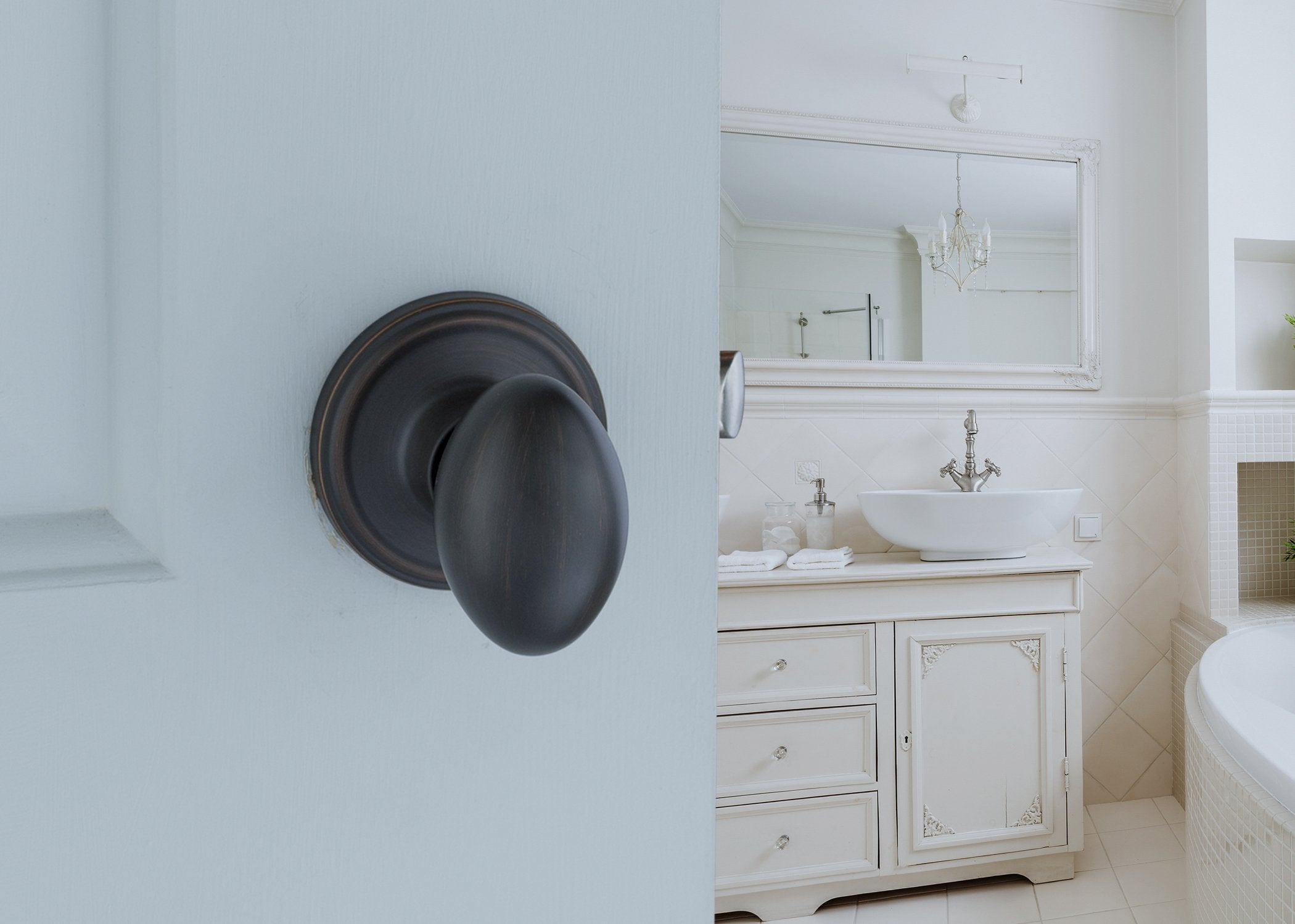 Copper Creek EK2090BC Egg Door Knob, Dummy Function, 1 Pack, in Black