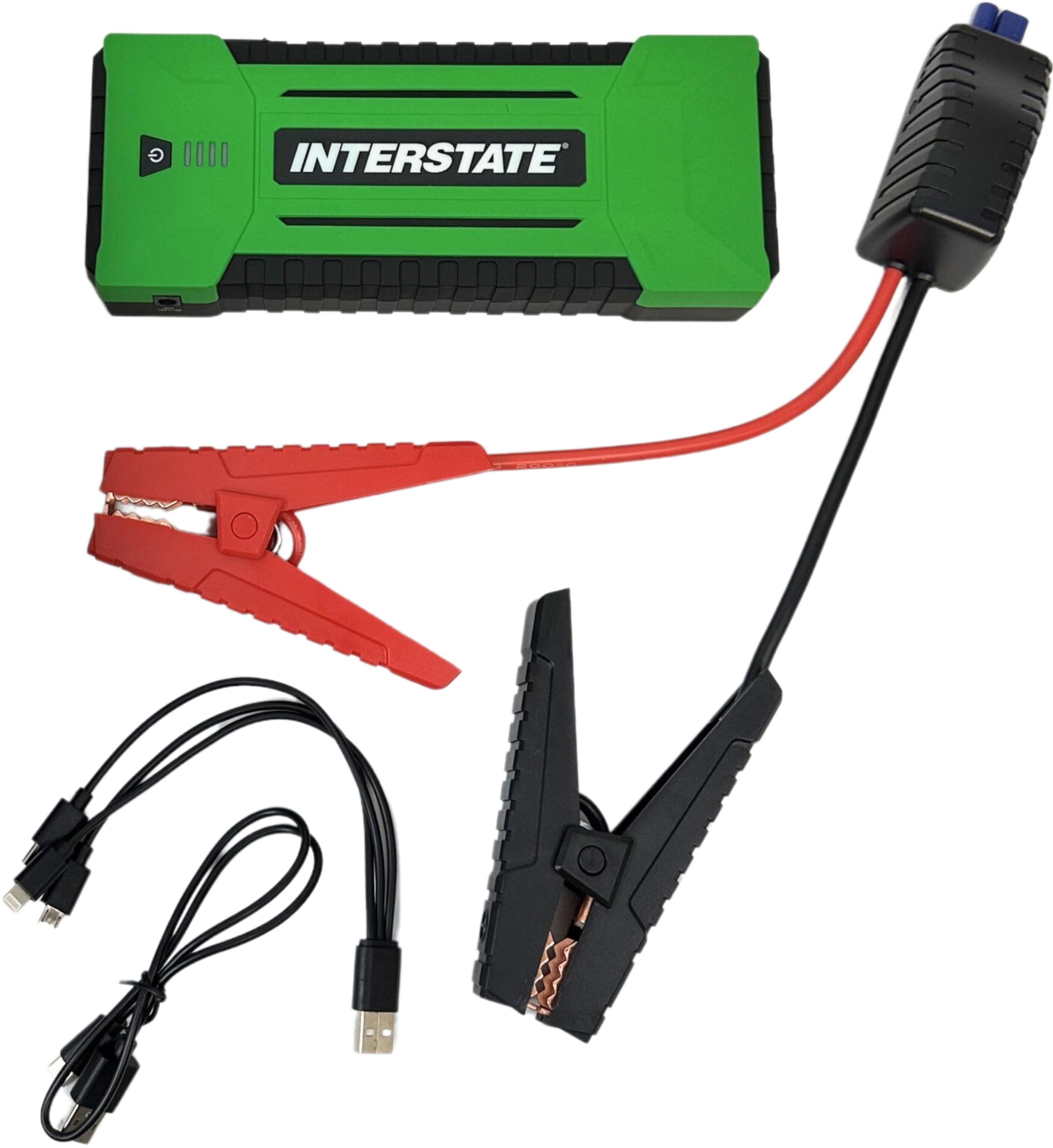 Interstate Batteries Jump Starter and Charger 12V 700A (8,000mAh, 8Ah) Portable LED Jumpstart Battery Power Pack for 12 Volt Automotives, USB Electronics (JMP0800)
