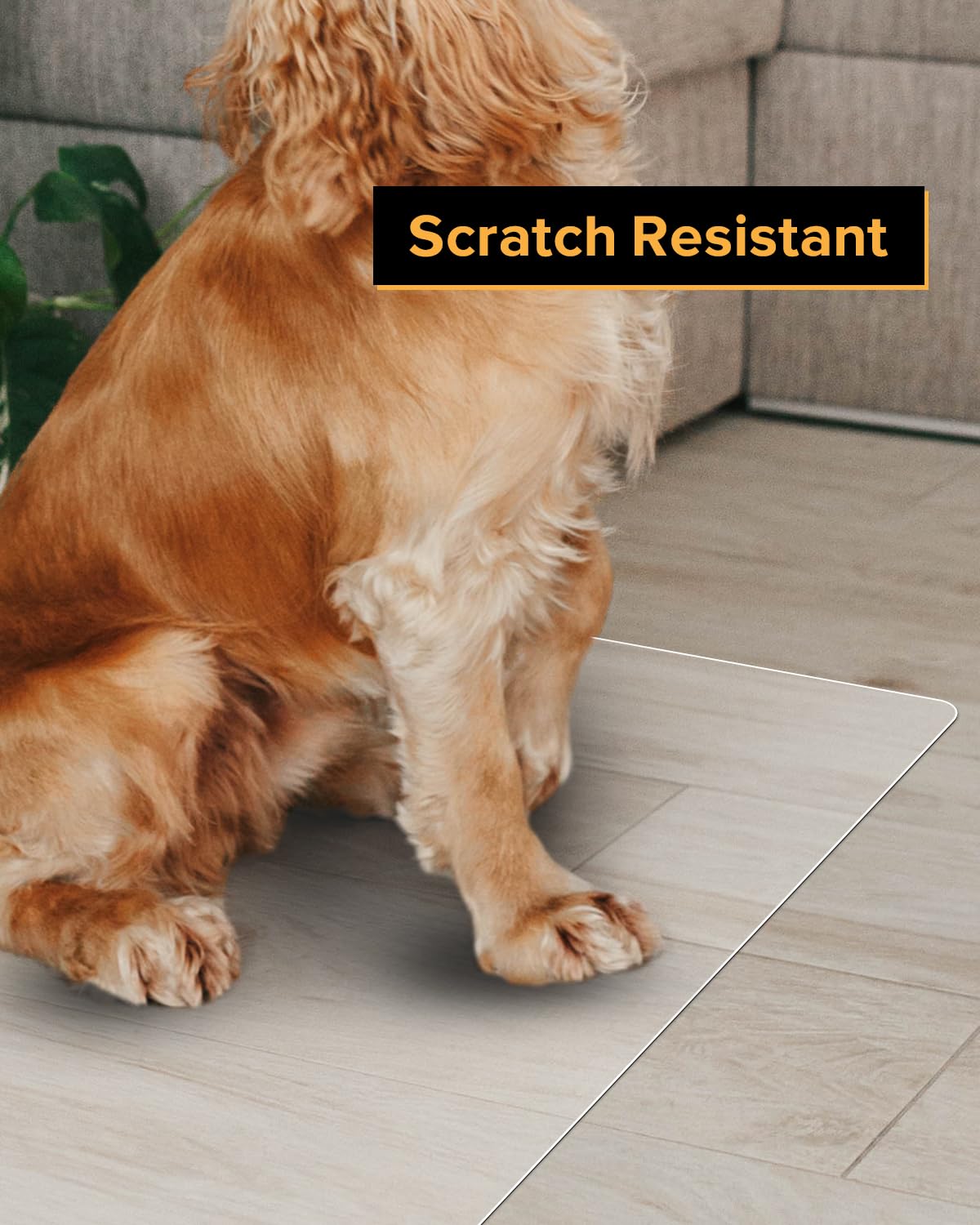 Clear Frosted Floor Mat, PVC Durable Anti-Scratch Floor Mat (24"x 36")