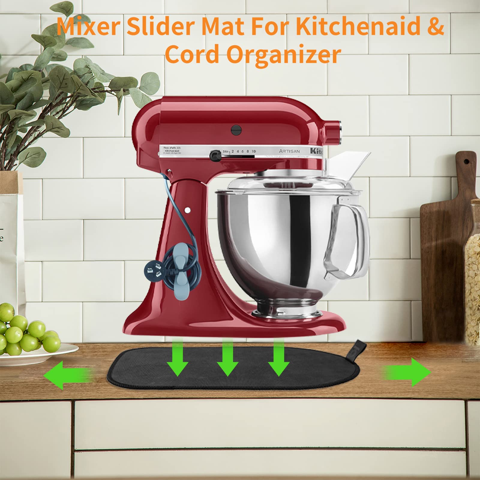 Sliding Mat for Kitchenaid Mixer, Mixer Mover Slider Mat Pad Compatible with Kitchenaid 4.5-5 Qt Tilt-Head Stand Mixer, Kitchen Appliance Slider Mat, Kitchen Aid Mixer Accessories
