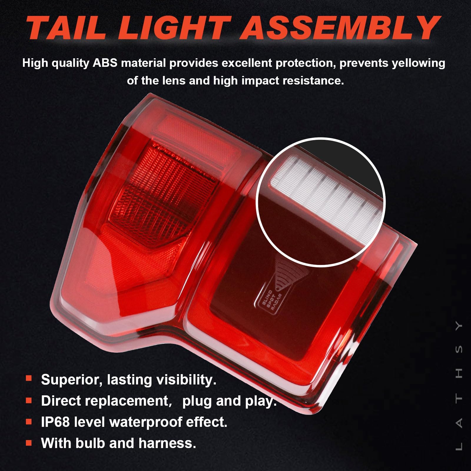 LED Tail Light Compatible With Ford F150 F-150 2018 2019 2020 W/Blind Spot Left Driver Side Taillights Taillamps Brakelights Replace Part Number:KL3Z13405B