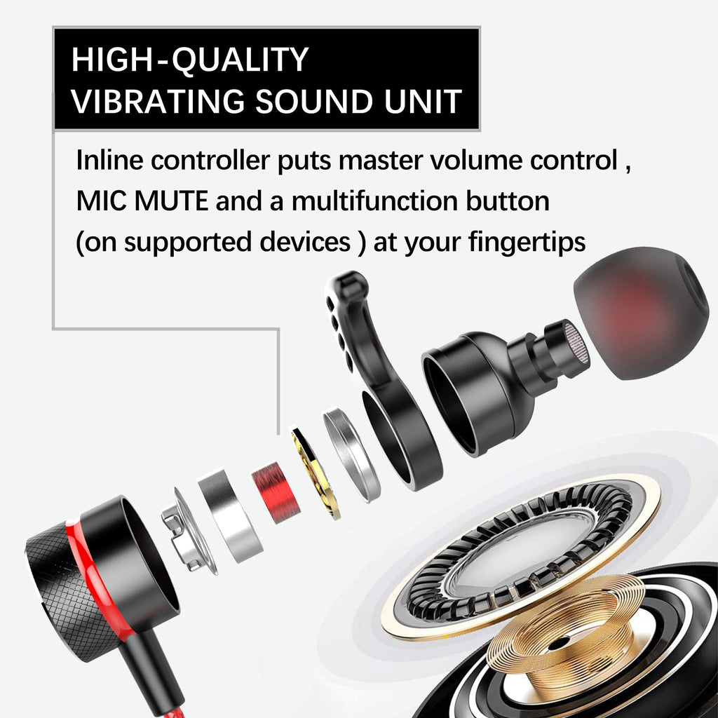 KASOTT SoundMaster Pro V1 - Gaming Earphones with Dual Audio Drivers,Battle Buds,in-Line Mic with Mute and Volume Control, Compatible with Xbox Series,Xbox One,PS5,PS4,Switch,Pc with 3.5mm Aux