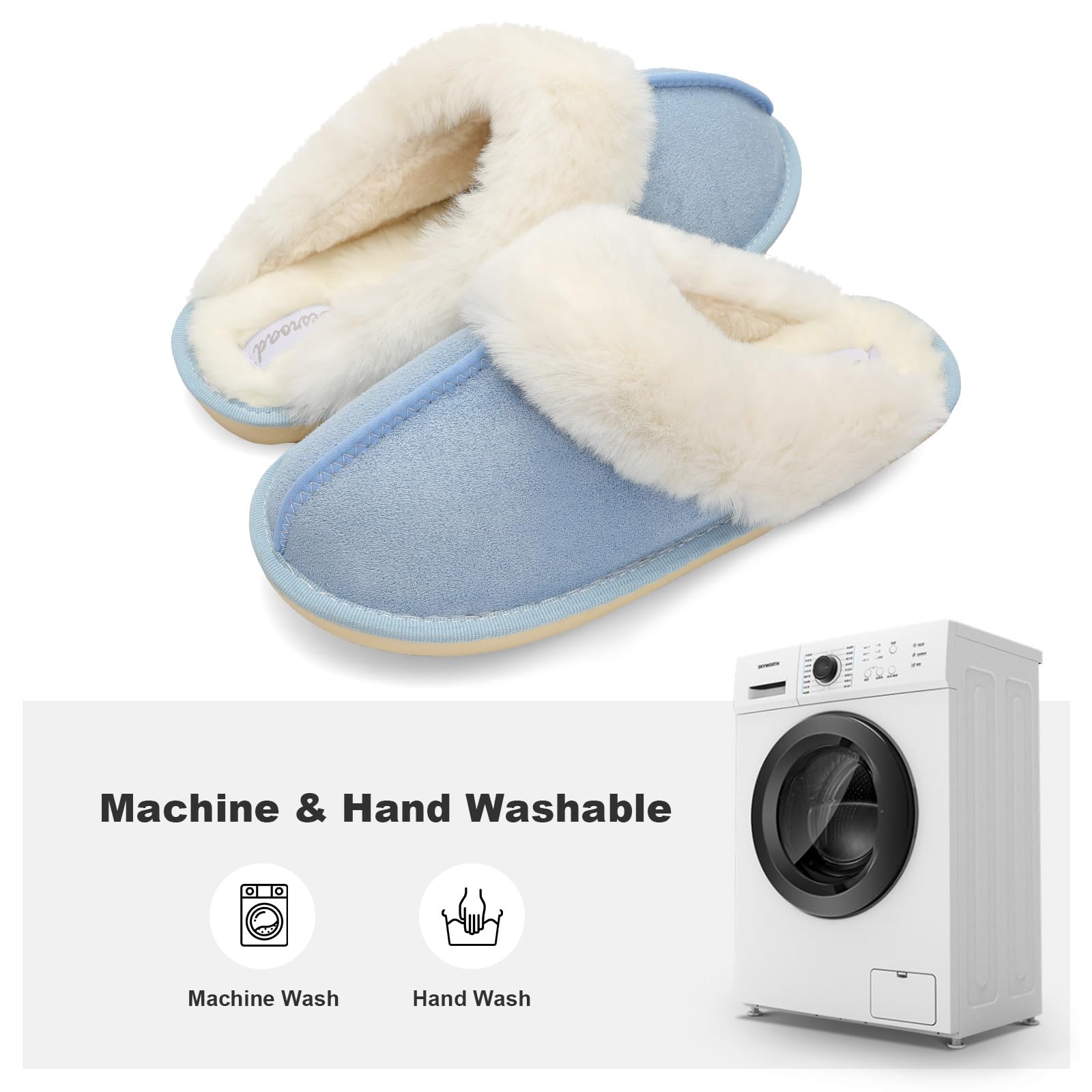 Besroad Winter Fuzzy House Slippers Sandals Plush Faux Fur Fluffy Flats Slippers Warm Slide Shoes for Women