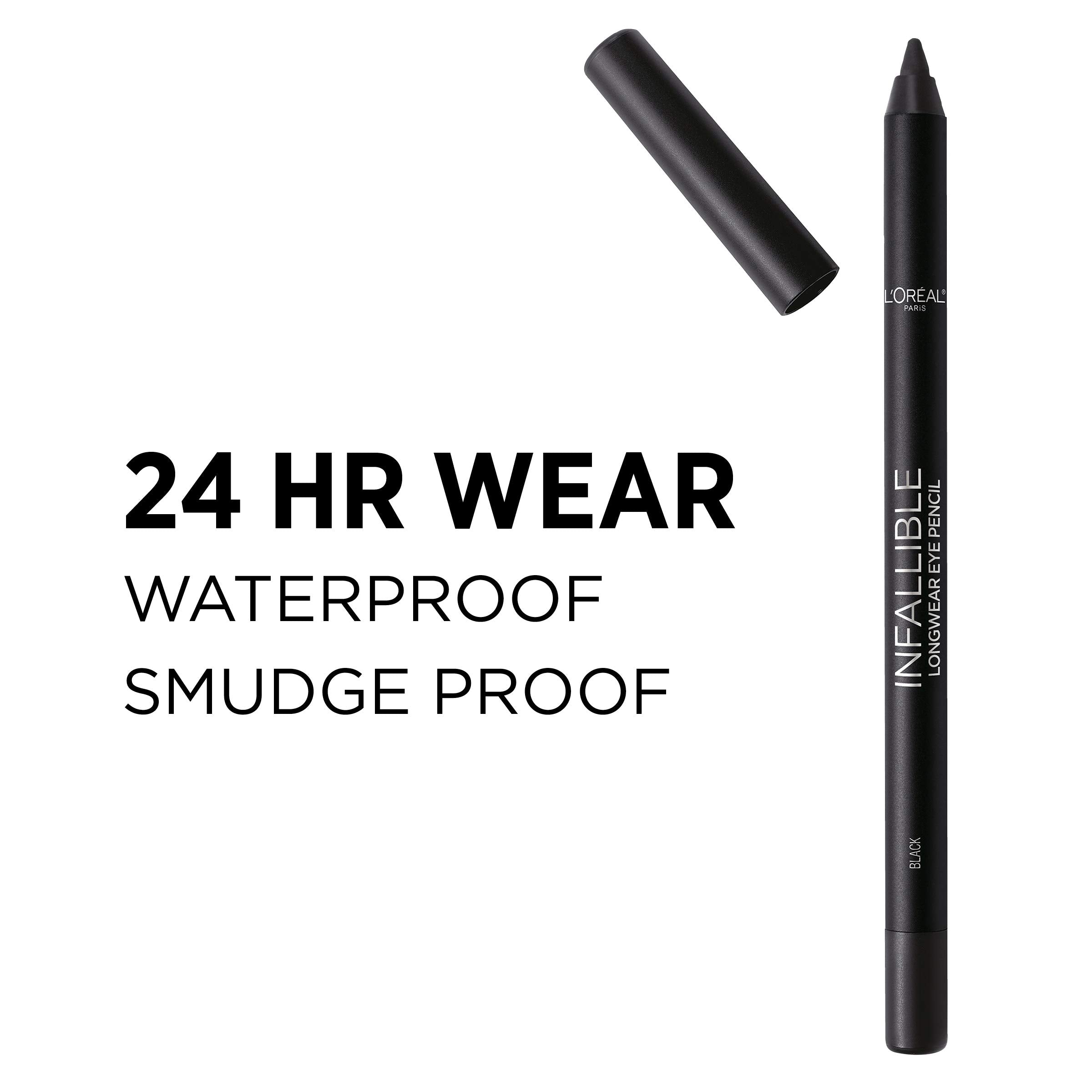 L'Oreal Paris Makeup Infallible Pro-Last Pencil Eyeliner, Waterproof and Smudge-Resistant, Glides on Easily to Create any Look, Aubergine, 0.042 oz.
