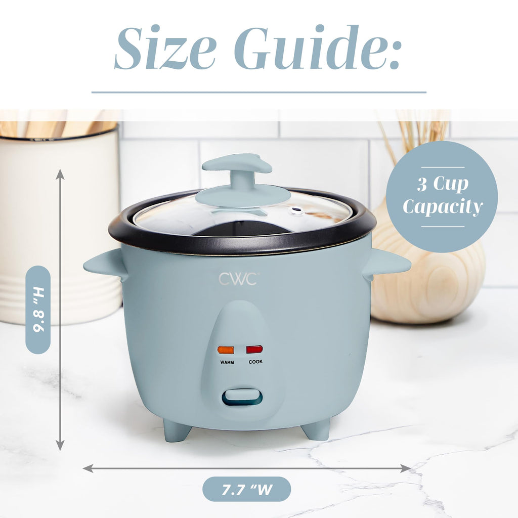 COOK WITH COLOR 6 Cup Rice Cooker 300W - Effortless Cooking and Perfectly, Cooks 3 Cups of Raw Rice for 6 Cups of Cooked Rice, Floral Blue