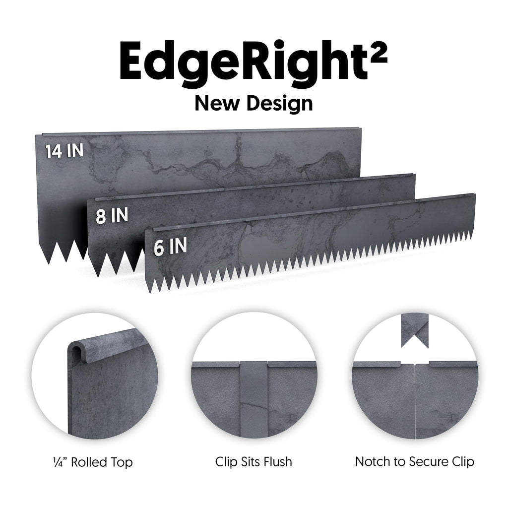 Edge Right - Hammer-in Landscape Edging - 48-inch Strips - 6-inch Depth 1/4-inch Rounded top COR-Ten Steel (5 Pack)
