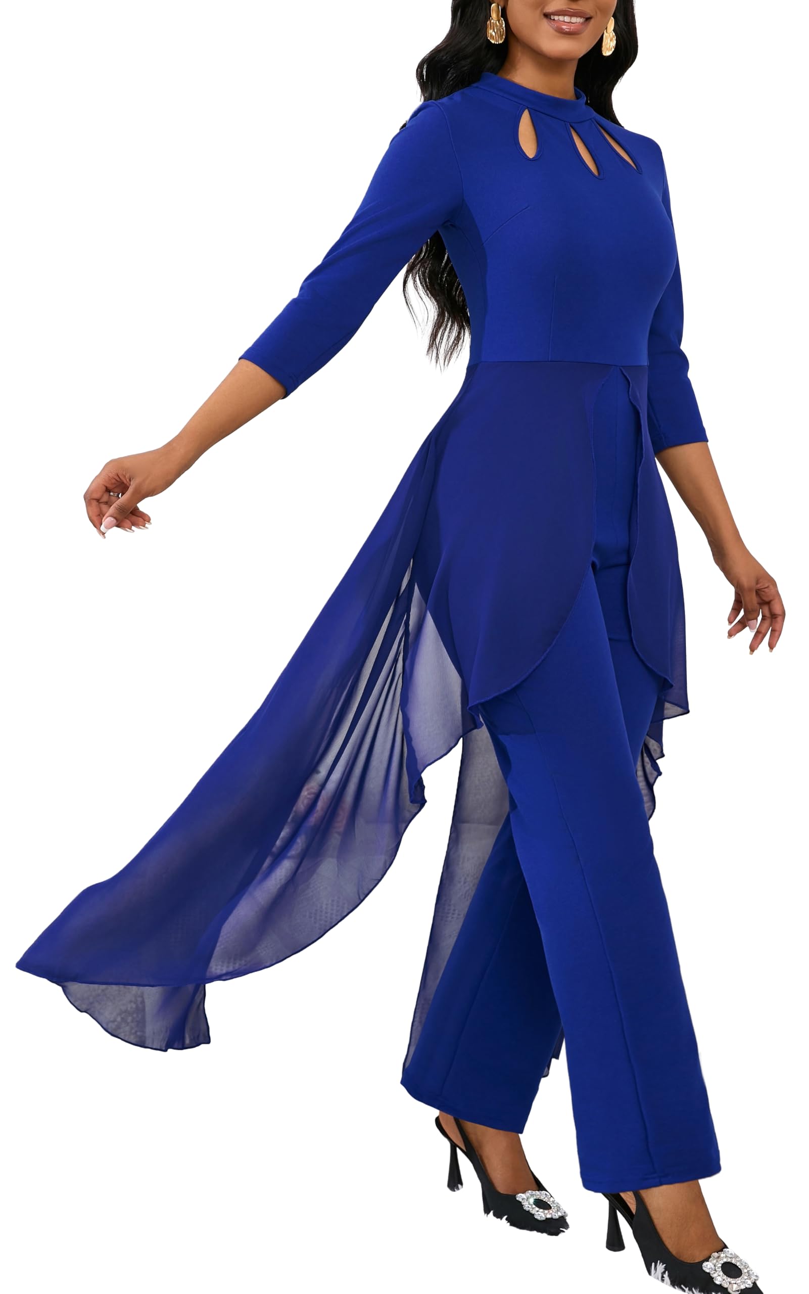 Jumpsuits for Women Dressy Hight Waist One Piece Casual Straight Long Pants Wide Leg Pants Elegant Jumpsuit Romper