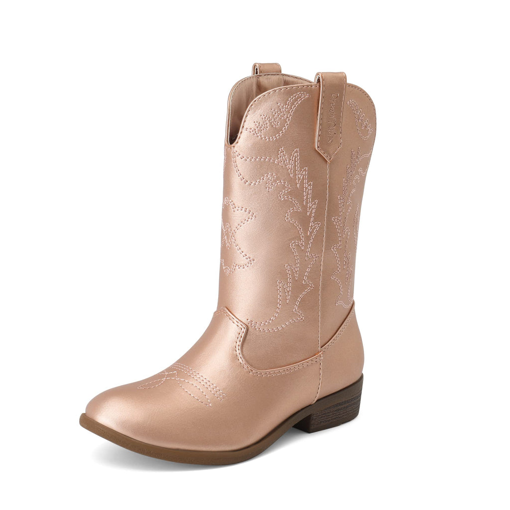 DREAM PAIRS Cowgirl Cowboy Western Boots Girls Mid Calf Riding Shoes Little Kid/Big Kid