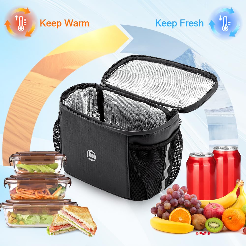 WOTOW Bike Handlebar Insulated Bag, Bike Front Phone Bag Cooler Storage Pouch With TPU Touch Screen Insulation Bicycle Frame Bag Strap On Cycling Accessories for Outdoor Hiking Travel Assistants
