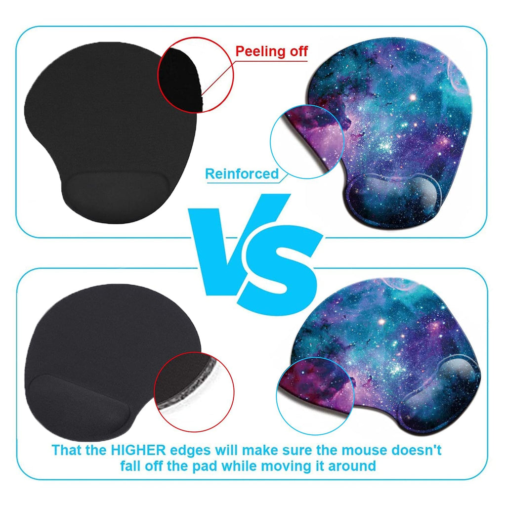DOOKE Ergonomic Mouse Pad with Wrist Support and Coaster,Mouse Pads with Non-Slip PU Base for Home Office Working Studying Easy Typing & Pain Relief Aesthetic Art