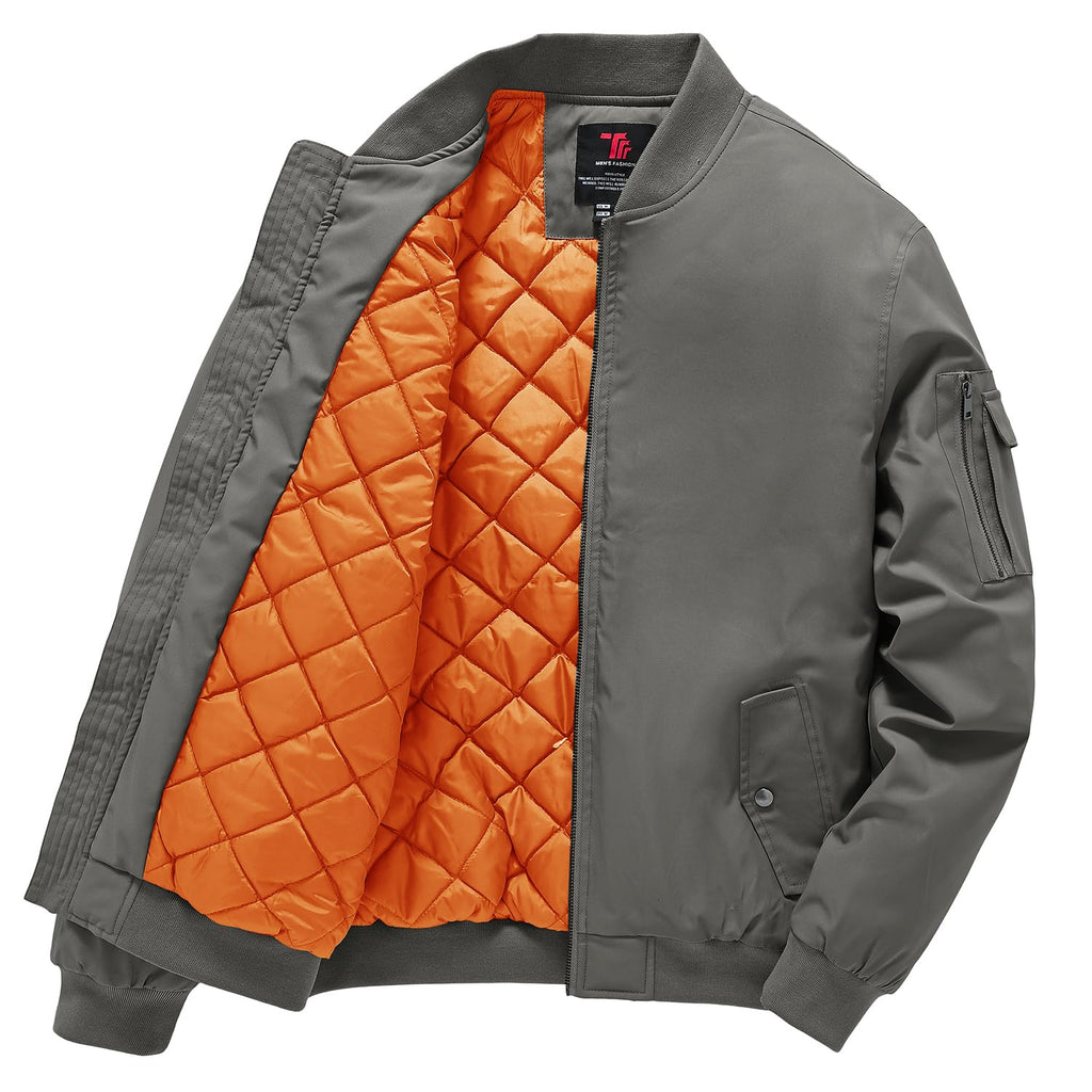 Gopune Men's Windproof Bomber Jacket Warm Water Resistant Windbreaker Winter Outwear Quilted Jackets Coats