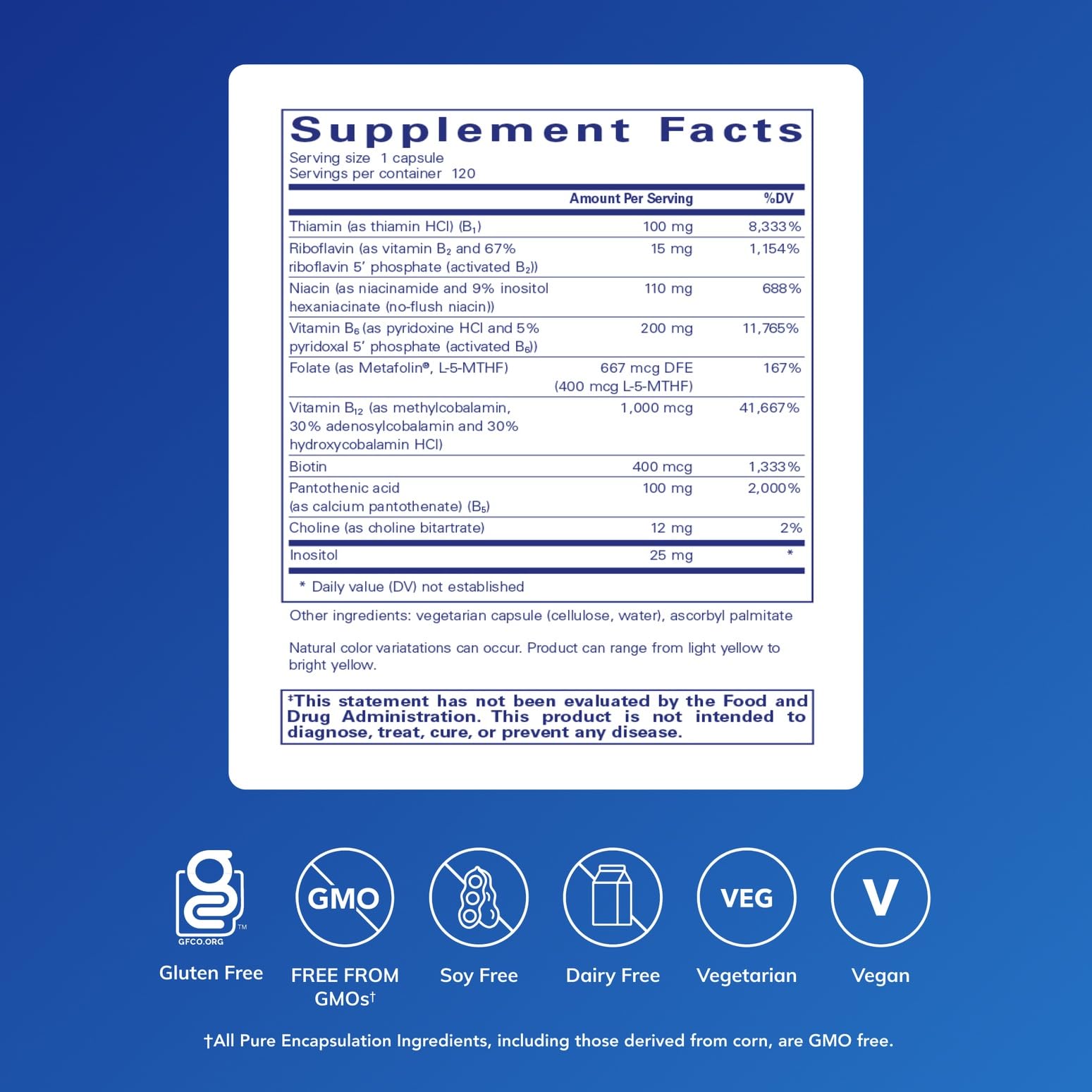 Pure Encapsulations B6 Complex - Supports Nervous System & Brain Health* - Includes B Vitamins - Contains Enriched Vitamin B6 - Non-GMO & Gluten Free - 60 Capsules
