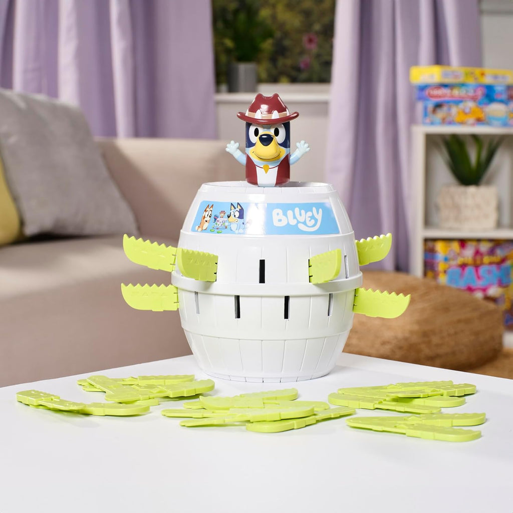 TOMY Pop Up Bluey Kids Game - Family and Preschool Games for Family Game Night - Officially Licensed Bluey Toys - 2-4 Players - Ages 4 Years and Up