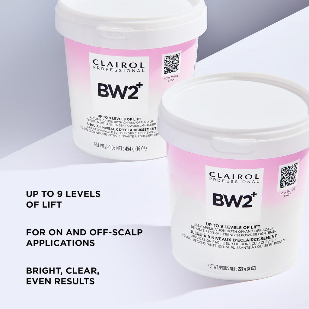 Clairol Professional BW2+ Extra Strength Powder Lightener, Up to 9 Levels of Lift for Hair Highlights & Lightening