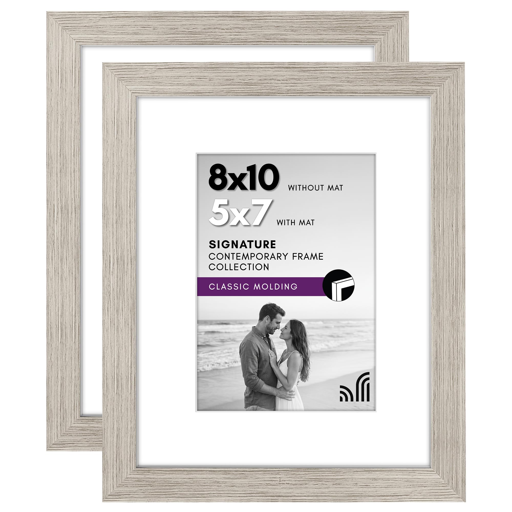 Americanflat 4x6 Double Picture Frame with Shatter-Resistant Glass - Fits Two 4x6 Photos or use as One 6x14 Frame - Signature Collection - Collage Frames for Tabletop and Wall Display - Black