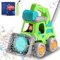Bubble Lawn Mower Toddler Toys,Engineering Car Bubble Machine Maker Blower Kids Toy Cart,Ideal Gifts for 1-4 Year Old Boy,Girl,Grill Outdoor Child Party Toys with 6X Bubbles Solution Refills,Green