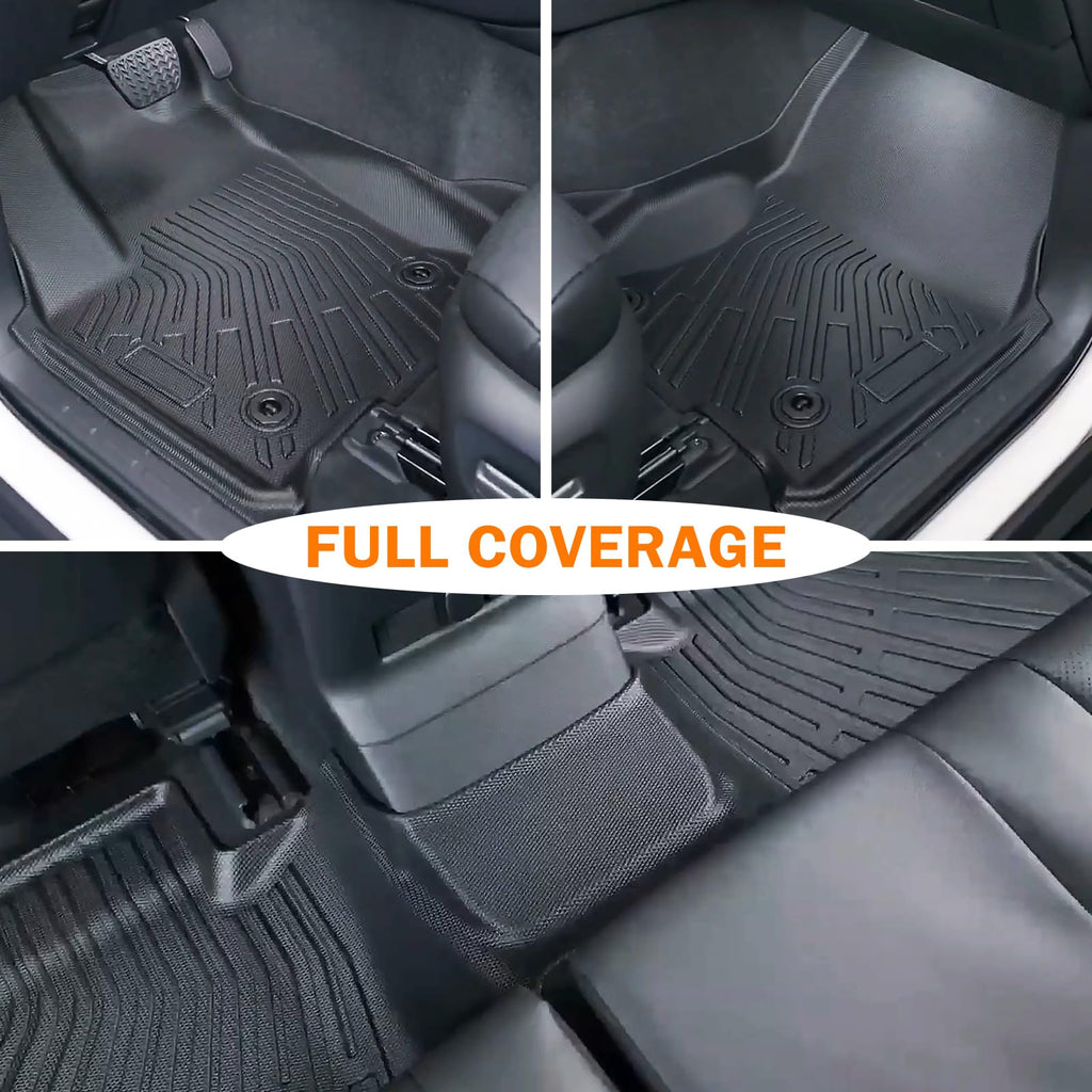 KUST Floor Mats & Trunk Cargo Mat for Toyota RAV4 2019-2025, All Weather Rear Trunk Cargo Liner for RAV4 Accessories TPE Rubber Raised Edge 4PCS