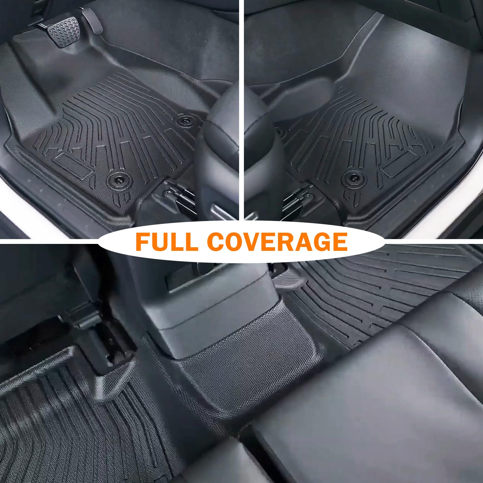 KUST Floor Mats & Trunk Cargo Mat for Toyota RAV4 2019-2025, All Weather Rear Trunk Cargo Liner for RAV4 Accessories TPE Rubber Raised Edge 4PCS