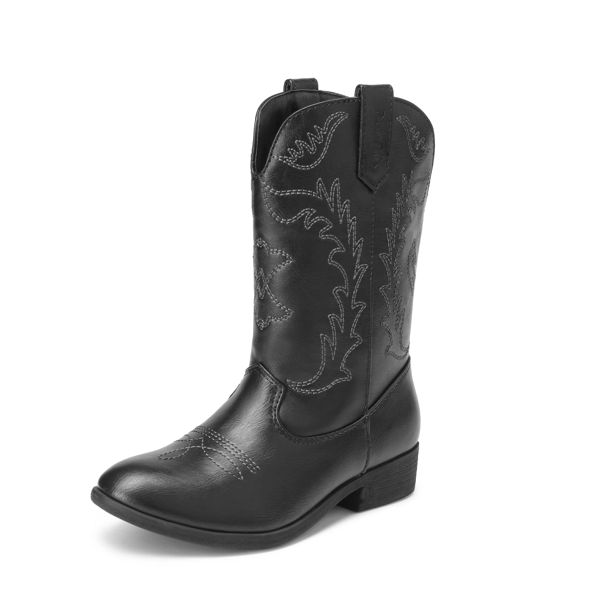 DREAM PAIRS Cowgirl Cowboy Western Boots Girls Mid Calf Riding Shoes Little Kid/Big Kid
