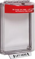 Safety Technology International, Inc. STI-13010FR Universal Stopper®, Flush Mount and Fire label, Indoor/Outdoor Protective Polycarbonate Cover for Pull Stations or Call Points, Red
