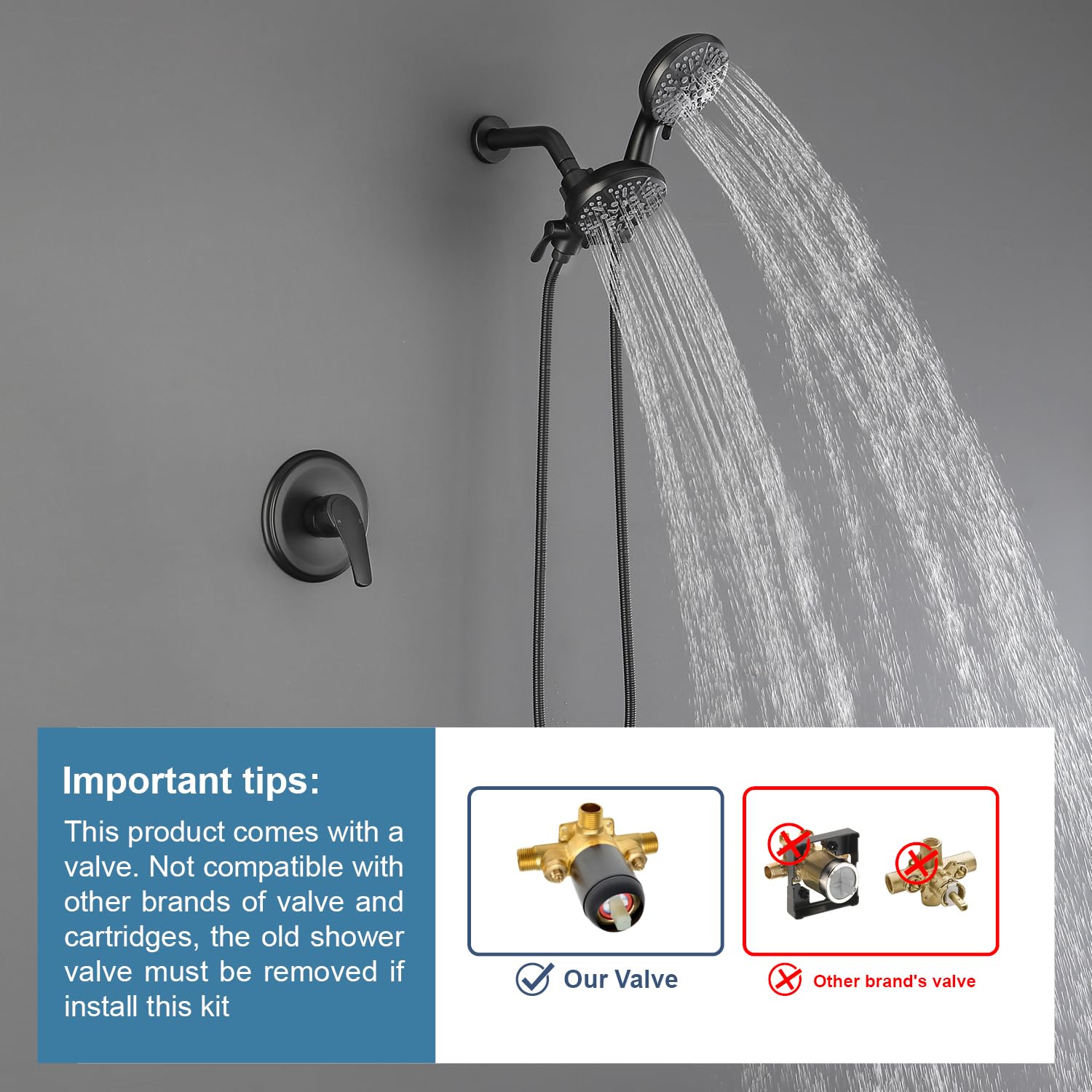 Shower Tub Kit Tub Shower Faucet Combo Set Bathtub Faucet Set Shower System with Tub Spout Shower Valve and Trim Kit Shower Fixtures Brushed Gold