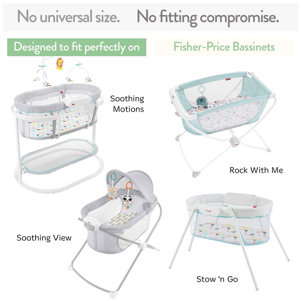 Joey + Joan Bassinet Sheets Compatible with 4moms Mamaroo Sleep Bassinet - Fits 18 x 30 Inch Oval Bassinet Mattress – Buttery Soft 100% Cotton – 2 Pack – Farm Animals – 2 Pack