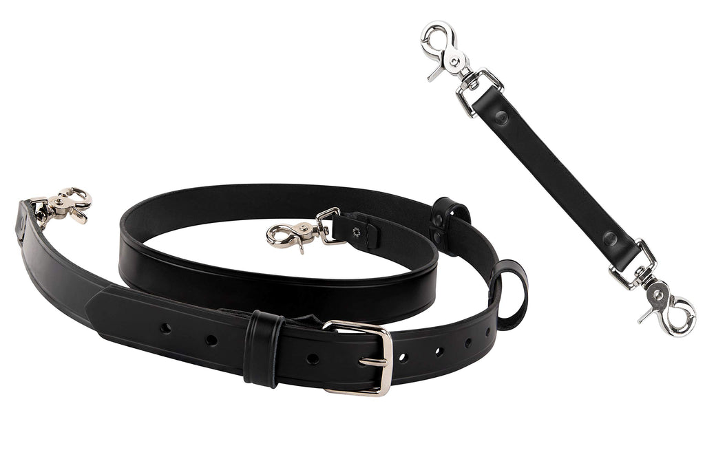 Perfect Fit firefighter radio strap and holder leather Bundle Set Includes radio holster, strap, sway strap, cord keepers