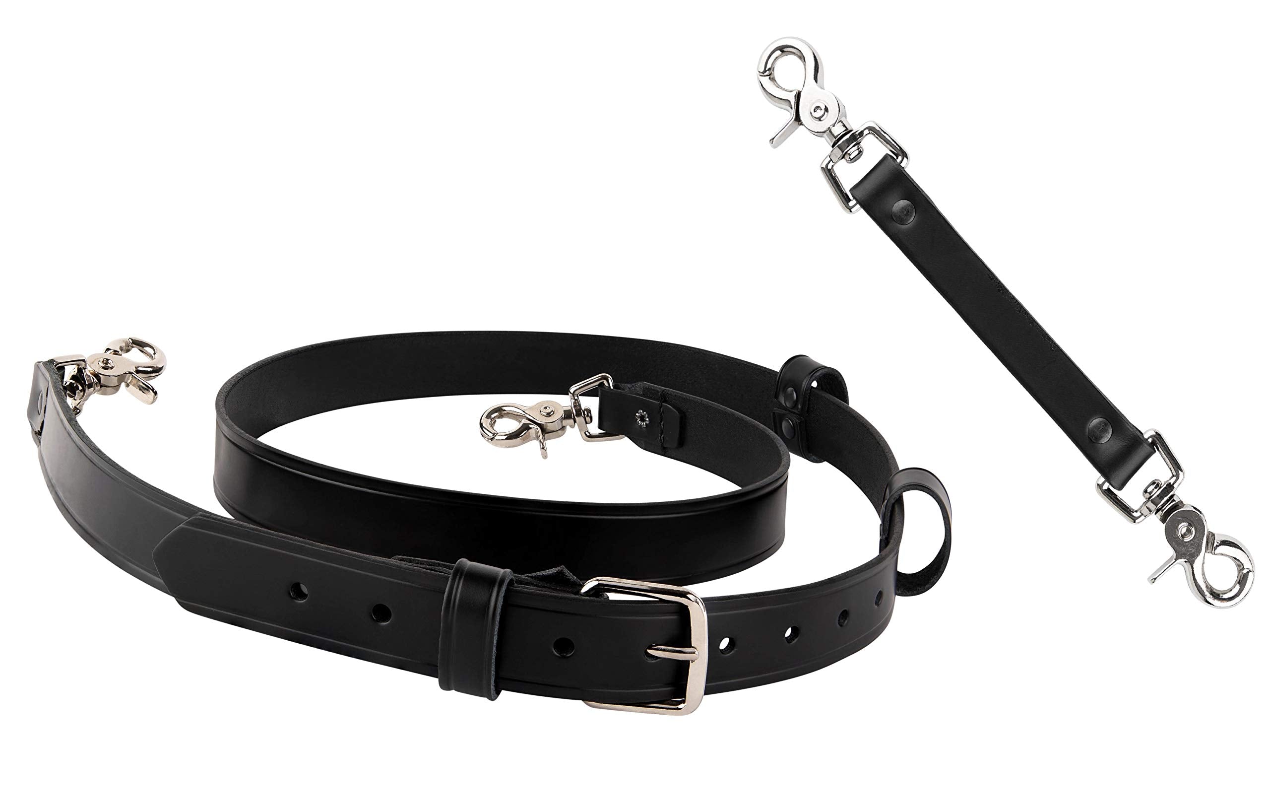 Perfect Fit firefighter radio strap and holder leather Bundle Set Includes radio holster, strap, sway strap, cord keepers