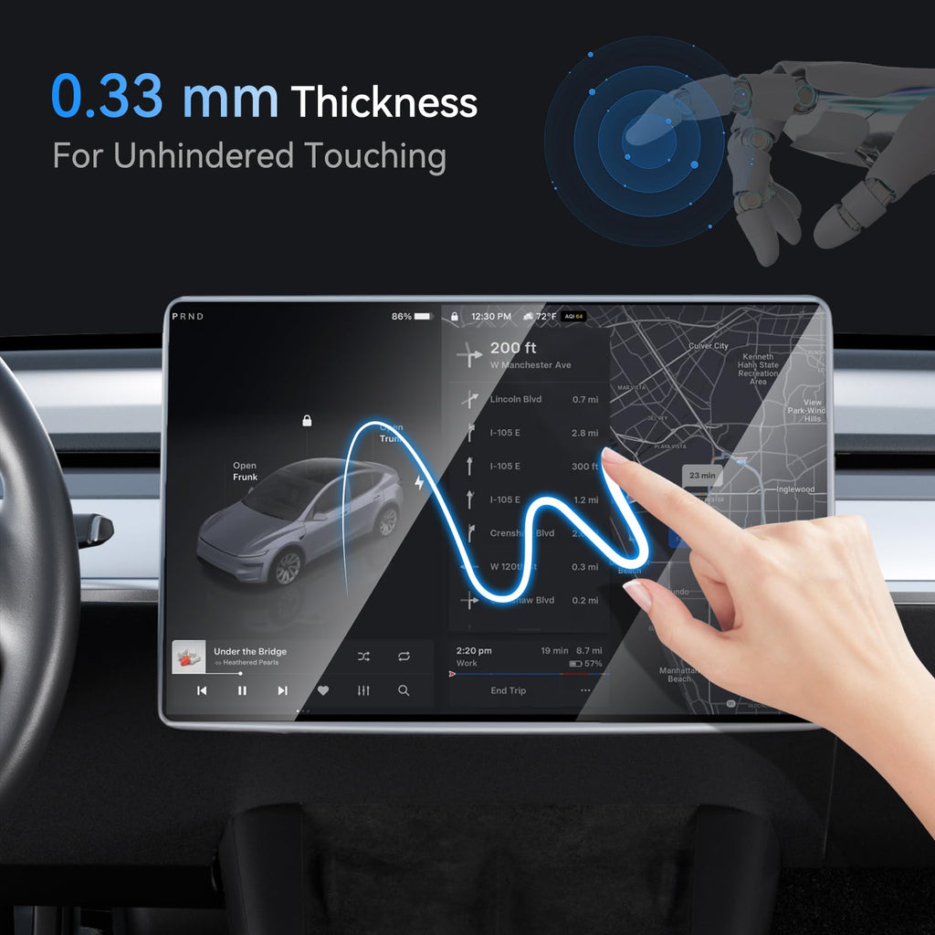 8" Rear Screen Protector for Tesla Model Y Juniper/Model 3 Highland, [HD & No-edge Gaps & 9H] Tempered Glass Screen Protector with Alignment Frame for Tesla Model 3/Y Accessories, Glossy
